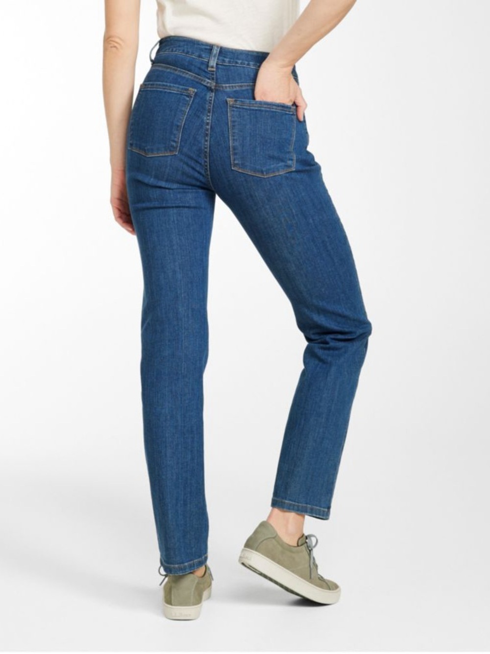 L.L. Bean Classic Fit Straight-Leg Jeans in Blue Medium Tall Length - Picture 2 of 14